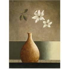 Trademark Fine Art Pablo Esteban 'Flowers Over A Tan Vase' Canvas Art,14x19 Vase