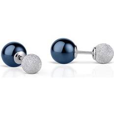 Bering Ceramic Stud Earrings - Silver/Blue