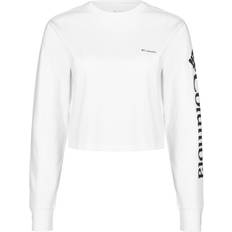 Columbia T-skjorter & Singleter Columbia Women's North Cascades Long Sleeve Cropped T-Shirt White