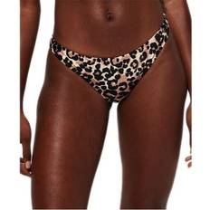Superdry Leopard Cheeky Bikini Bottoms - Brown