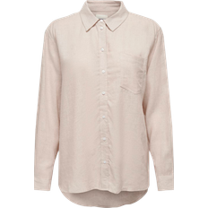 Viskose Hemden Only Tokyo Plain Linen Blend Shirt - Grey/Moonbeam