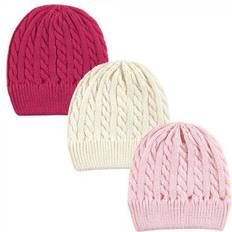 Hudson Accessories Children's Clothing Hudson Baby Knitted Caps 3 pack - Pink/Cream