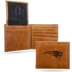 Rico New England NFL Patriots Laser Engraved Brown Billfold Wallet