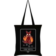 Spooky Cat The Devil Tarot Tote Bag (One Size) (Black/Burgundy/White)