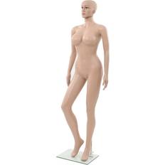 Modelldukker vidaXL Sexet kvindelig mannequin med glassokkel beige 180 cm