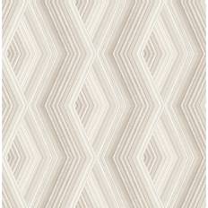 Crown Wallpaper Crown Aura Taupe Geometric 20.5 in. x 33 ft. Unpasted Peelable Paper Wallaper, Brown