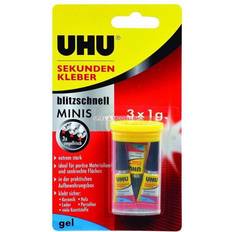 Klebstoffe reduziert UHU 45370 Superglue Instant Mini Gels, 3 x 1 g