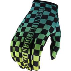 Troy Lee Designs Flowline Checkers Bicycle Gloves, black-green-yellow, M, black-green-yellow