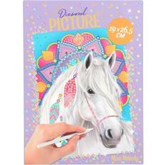 Diamond Paintings Depesche 11658 Miss Melody Create Your Picture Template with Horse and Mandala Background for Crafting, Diamond Painting Kit with 7 Colours Glitter Stones, Bowls and Applicator, Multi-Colour