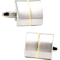 Ox and Bull Divided Two Tone Square Cufflinks - Silver/Gold