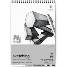 Winsor & Newton and 6672003 Drawing Spiral Pad Smooth, 50 Sheet, 150gsm, A3 Size, Pack of 3 Extra white