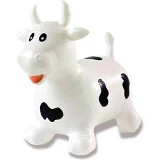 Plastikspielzeug Hüpfbälle Jamara Bouncing Animal Bull with Pump White & Black