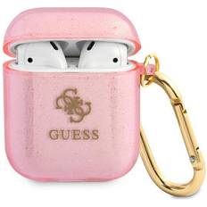 Guess GUA2UCG4GP AirPods cover pink/pink Glitter Collection