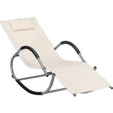 Zero gravity sun lounger Patio Furniture OutSunny Grey Metal Outdoor Chaise Lounge