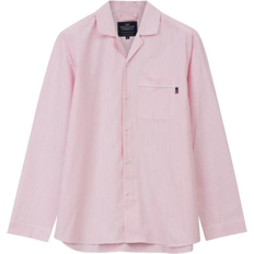 Pysjamaser Lexington Organic Cotton Pyjama Set Unisex - Pink/White