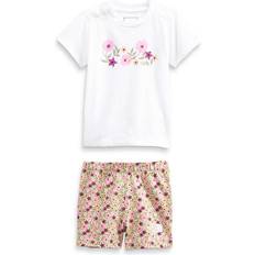 The North Face Inc Girls' Toddler Floral Poppy T-Shirt and Shorts Set Cotton Retro Poppy Print