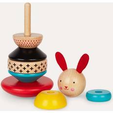 Stacking Toys Petitcollage Wooden Stacking Toy Modern Bunny Baby Toys & Gifts for Babies Fat Brain Toys