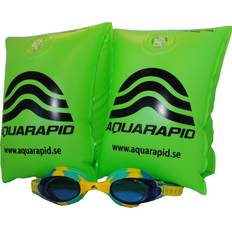 Aquarapid sæt Badevinger/svømmebriller (2-8 år) Grøn
