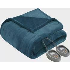 Beautyrest Microlight Plush to Berber Heated Blankets Blue (213.36x203.2)