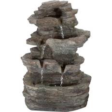 Pure Garden Garden Decorations Pure Garden Rock Waterfall Tabletop Fountain with LED Lights