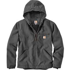 Unisex Outerwear Carhartt Washed Duck Sherpa-Fleece Lined Jacket - Gravel
