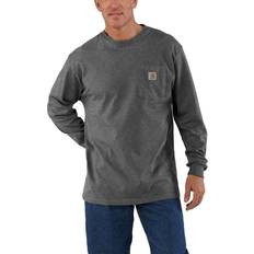 Carhartt Men Tops Carhartt Men's Workwear Long Sleeve Pocket T-shirt - Carbon Heather