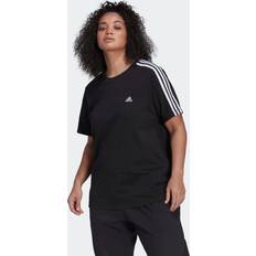 adidas 3 Stripes T-Shirt (Plus Size) White/Black