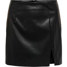Only Mid Rise Faux Leather Skirt