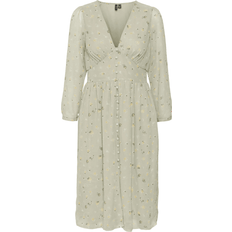 Knelange kjoler Vero Moda Loula 7/8 Smock Dress - Desert Sage