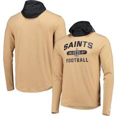 Tops New Era Men's Gold/Black Orleans Saints Active Block Hoodie Long Sleeve T-Shirt