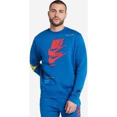 Nike Men's Sportswear Sport Essentials Glitch Club Fleece Crewneck Sweatshirt Black/White