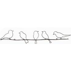 Silbrig Bilder Graham & Brown For The Home Birds On A Wire Metal Wall Art, Black, Size: Width: 60cm x Height: 13cm Bild