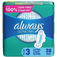 Always Menstrual Pads Always Ultra Thin Extra Long Super Size 3 38-pack