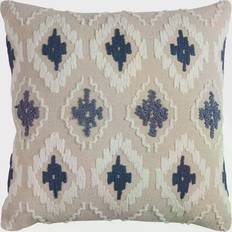 Rizzy Home Ikat Polyester Filled Decorative Pillow Complete Decoration Pillows Beige, Blue (50.8x50.8)