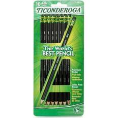 Dixon Ticonderoga Wood Pencil, #2 Pencil Grade, Graphite Lead, Black Barrel, 10/CD