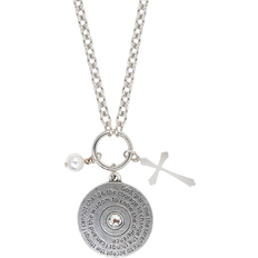 Luca + Danni Serenity Prayer Talisman Necklace - Silver/Pearl/Transparent