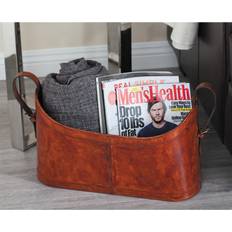 Newspaper Racks on sale 21" Brown Leather Rustic Magazine Holder By Ivory And Iris Michaels Brown 21"