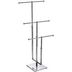 Jewelry Stands Azar Displays Three-Tier Adjustable Chrome Necklace Counter Display