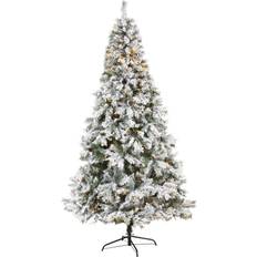 Nearly Natural Flocked River Mountain Christmas Tree 96"