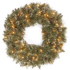 With Lighting Decorations National Tree Company 24 "Artificial Wreath with Clear Lights Decoration