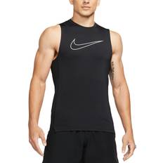Nike Pro Dri-fit Men's Slim Fit Sleeveless Top - Black/White