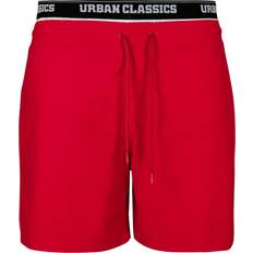 Urban Classics Two in One Swim Shorts - Firered/White/Black