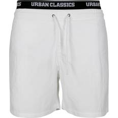 Urban Classics Retro Swim Shorts - White/Black/White
