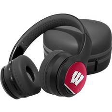 Strategic Printing Wisconsin Badgers Stripe Design Wireless Bluetooth Headphones With Case