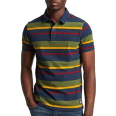 Superdry Organic Cotton Academy Stripe Polo Shirt - Navy
