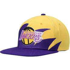 Damen - Gelb Caps Mitchell & Ness Los Angeles Lakers Hardwood Classics Sharktooth Snapback Hat Men - Gold/Purple