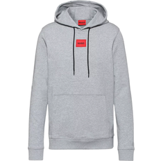 HUGO BOSS Men's Square Logo Jersey Hooded Sweatshirt - Dark Grey