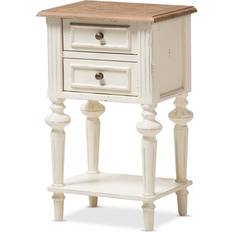 Baxton Studio Marquetterie Bedside Table 11.8x15.7"