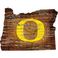 Fan Creations Oregon Ducks Distressed State with Logo Sign Board