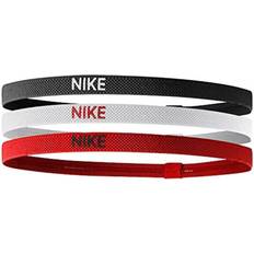 Herre - Røde Pannebånd Nike Elastic Hair Bands 3-pack Unisex - Black/White/University Red